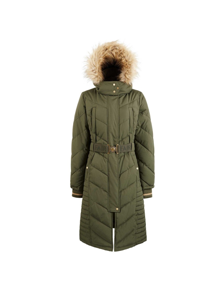 Women Fairfax & Favor Coats & Jackets | Women'S Padded Long Coat-Khaki