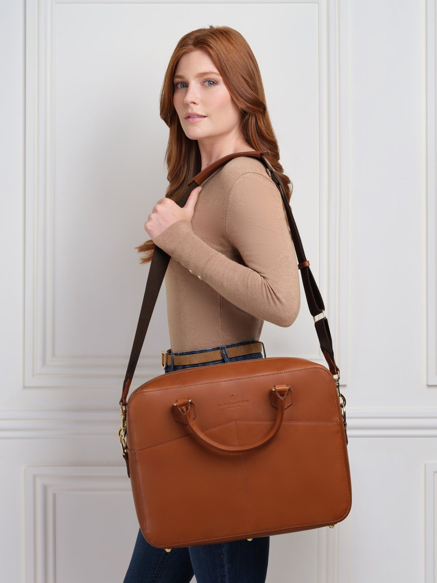 Men Fairfax & Favor Laptop & Travel Bags | Laptop Bag-Tan Leather