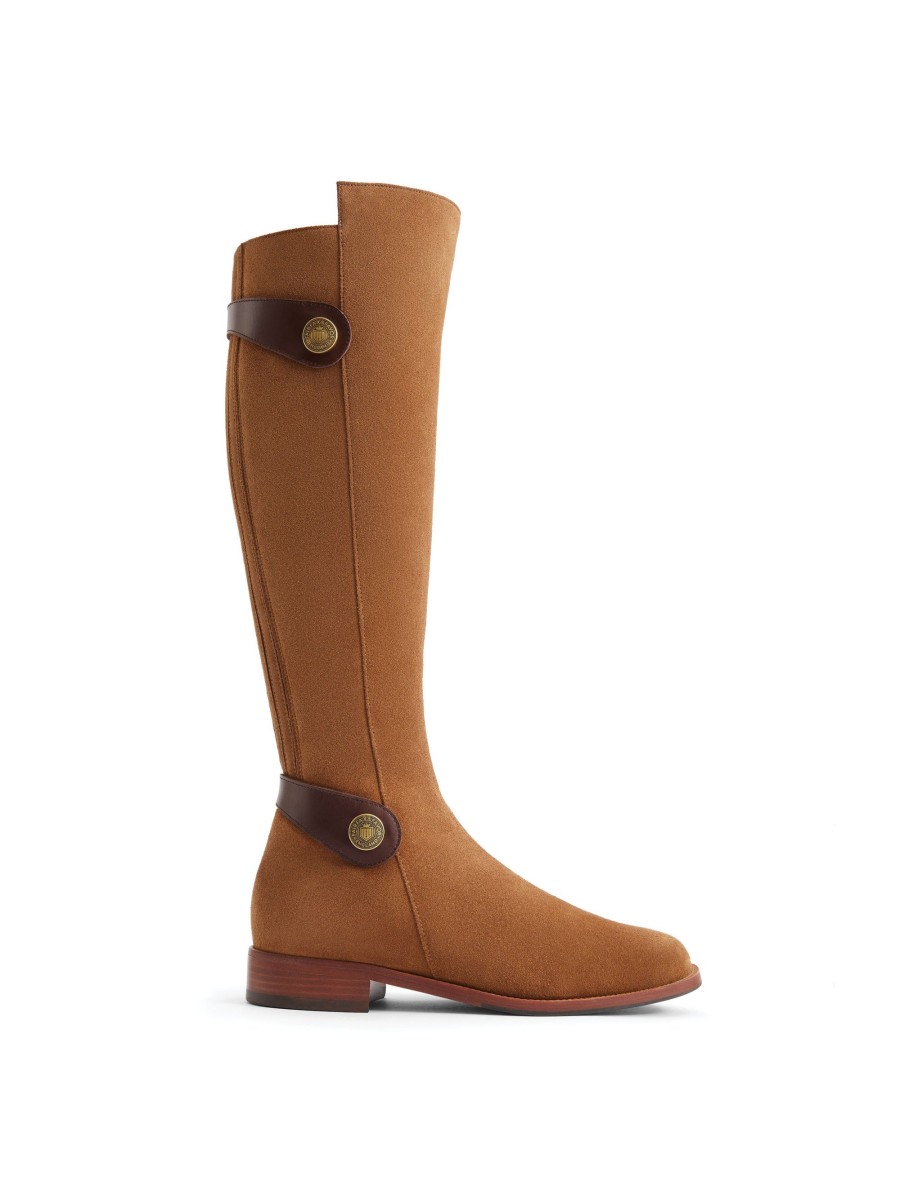 Women Fairfax & Favor Flat Boots | Women'S Knee-High Boot -Tan Suede