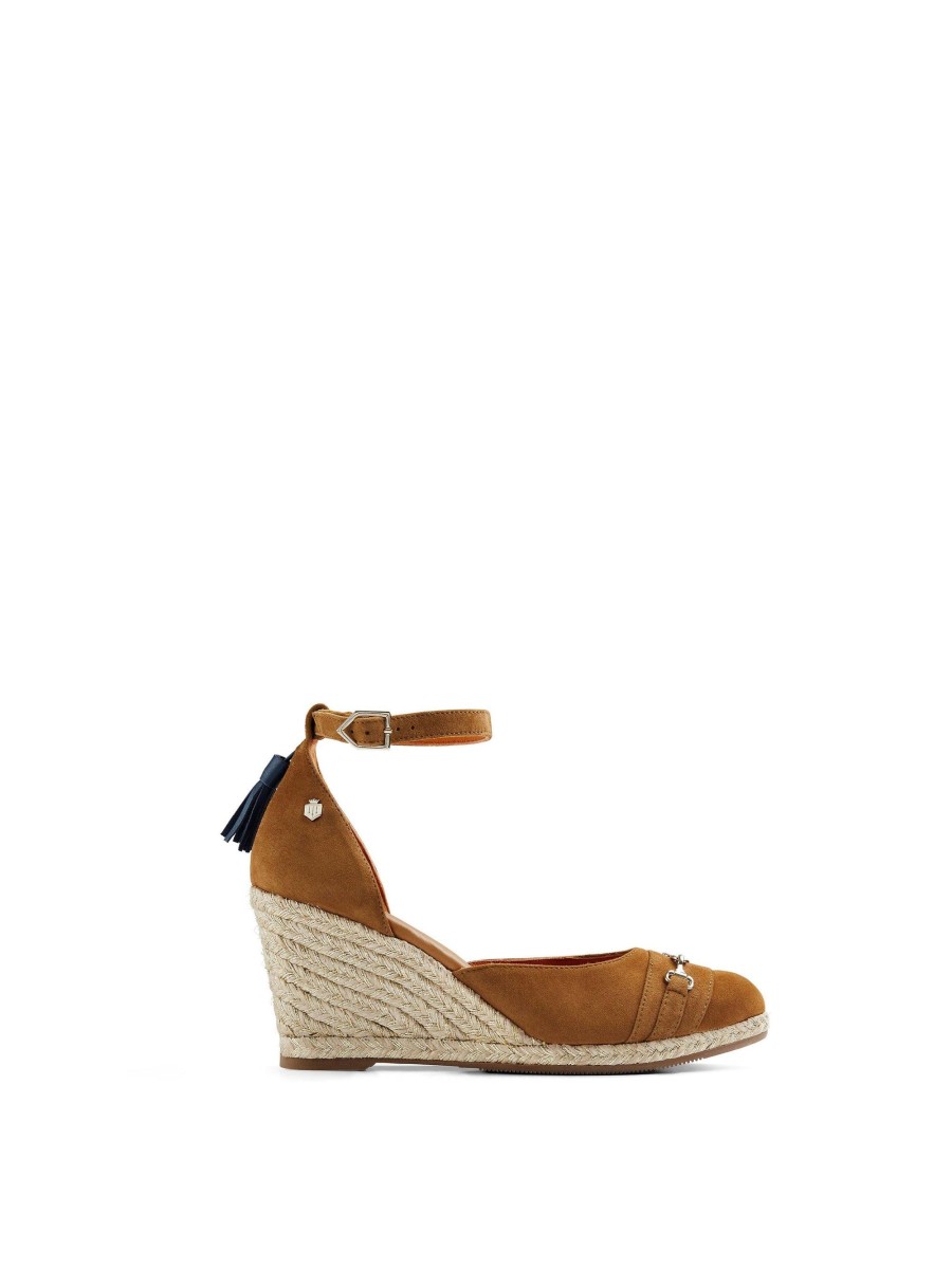 Women Fairfax & Favor Espadrilles | Women'S Espadrille Wedge-Tan Suede