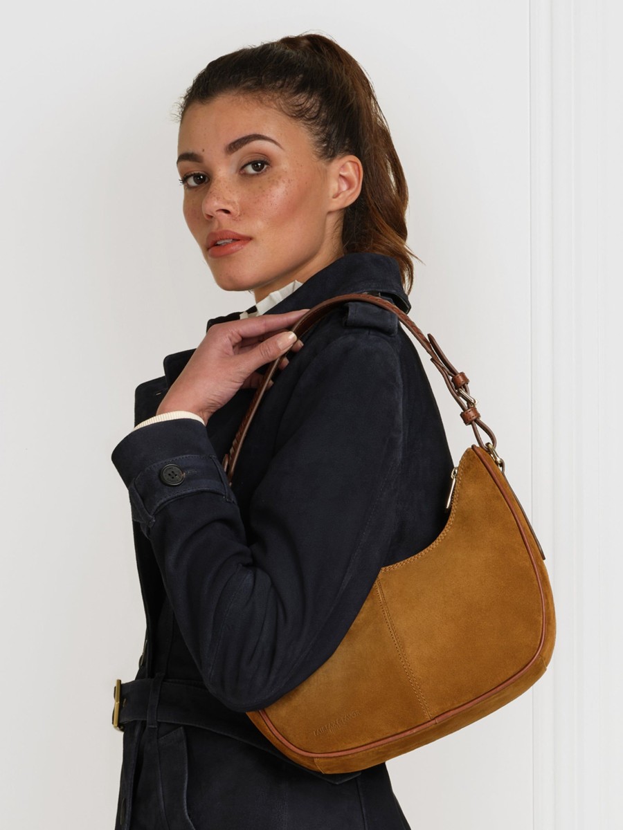 Women Fairfax & Favor Handbags | Women'S Crescent Bag-Tan Suede