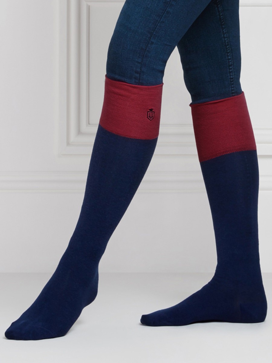 Women Fairfax & Favor Socks | Women'S Socks-Navy & Burgundy