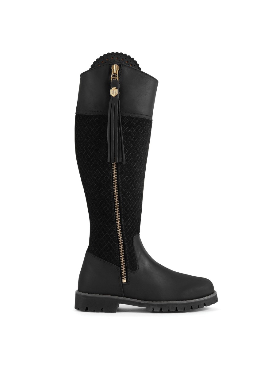 Women Fairfax & Favor Performance Boots | Women'S Water Resistant Boot-Quilted Black, Regular Calf