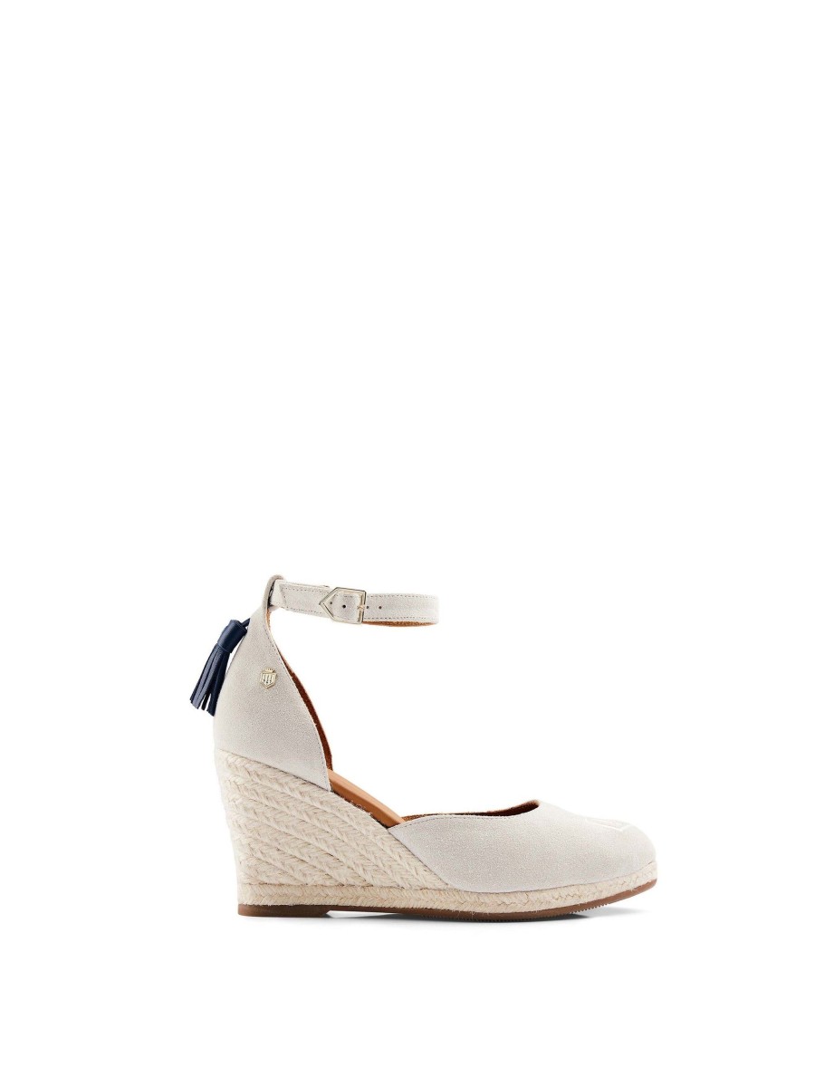 Women Fairfax & Favor Espadrilles | Women'S Espadrille Wedge-Ivory Suede