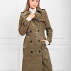 Women Fairfax & Favor Coats & Jackets | Women'S Trench Coat-Khaki Suede