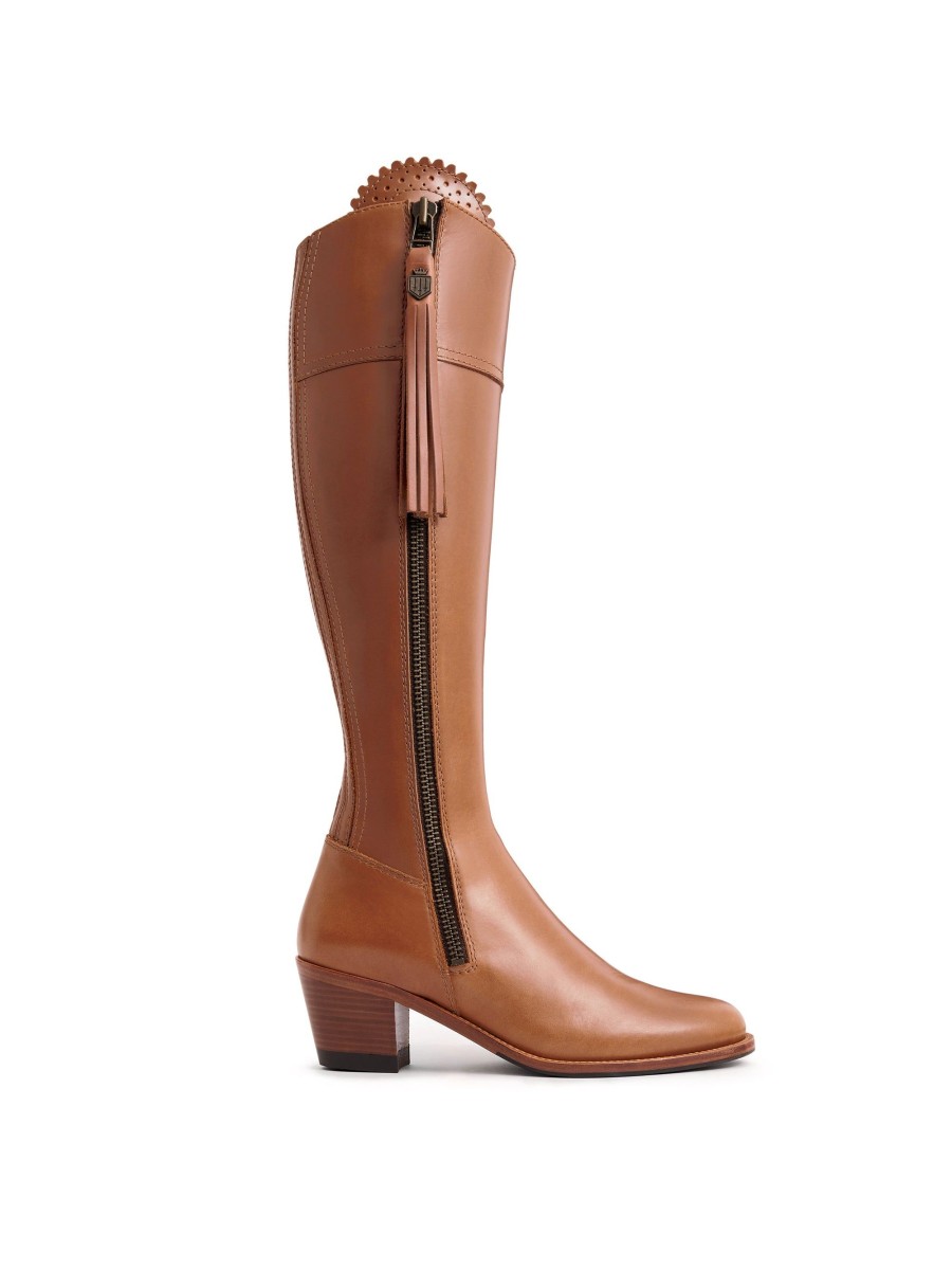 Women Fairfax & Favor Knee-High Boots | Women'S Tall Heeled Boot-Tan Leather, Sporting Calf