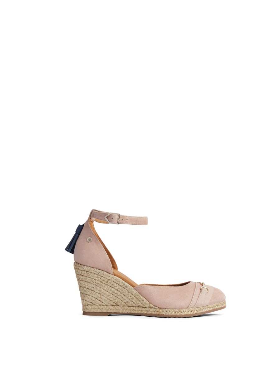 Women Fairfax & Favor Espadrilles | Women'S Espadrille Wedge-Blush Suede