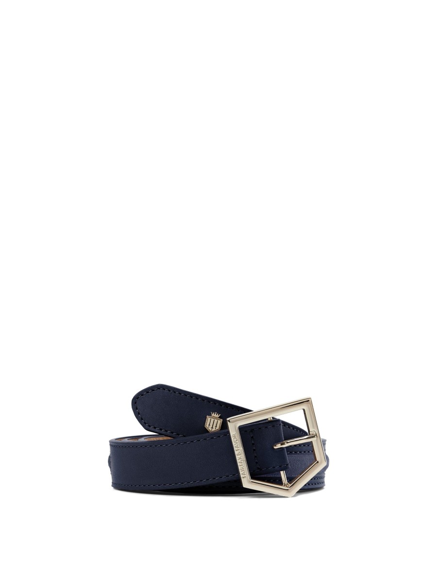 Women Fairfax & Favor Belts | Women'S Belt-Navy Leather & Ink Suede