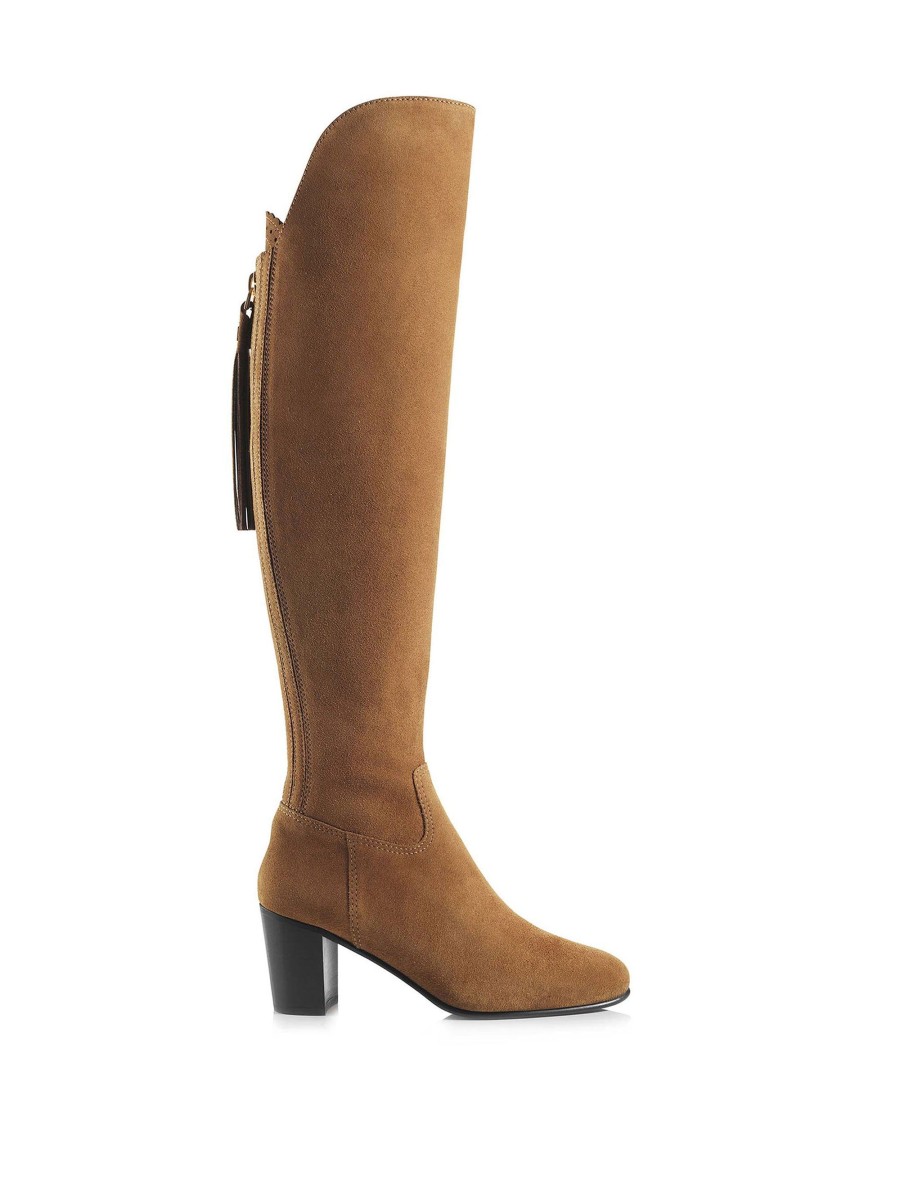 Women Fairfax & Favor Heeled Boots | Women'S Over-The-Knee Heeled Boot-Tan Suede