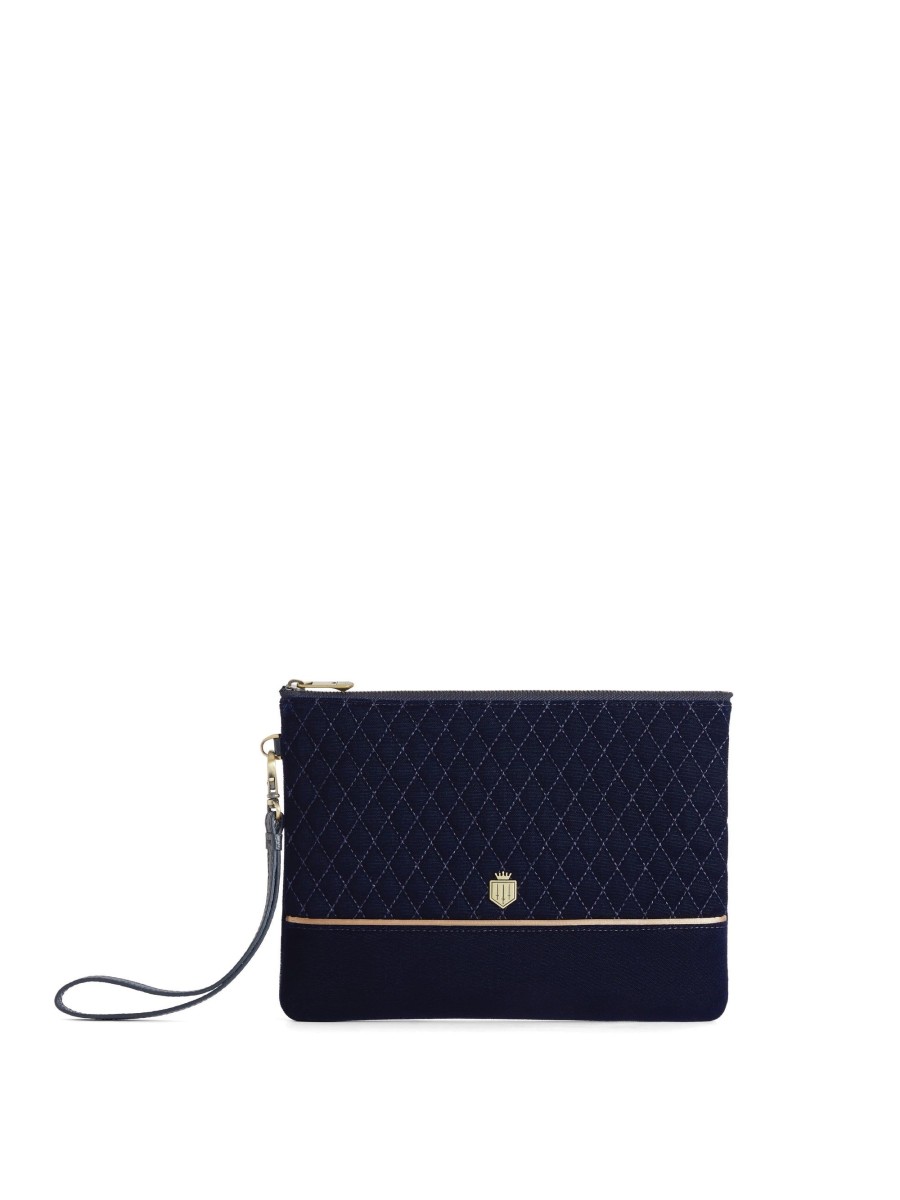 Women Fairfax & Favor Clutch Bags | Women'S Clutch Bag-Quilted Navy Velvet