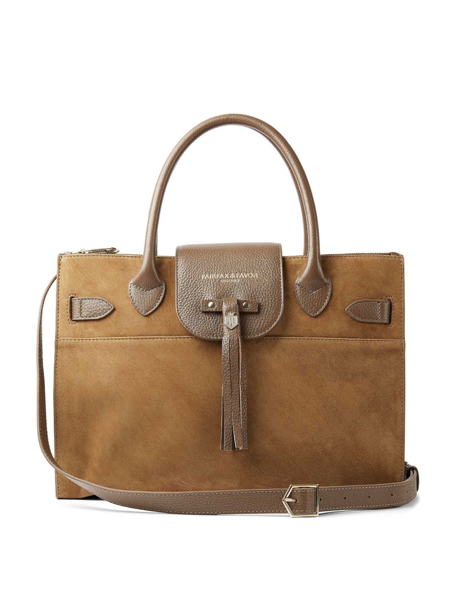 Women Fairfax & Favor Work & Travel Bags | Women'S Work Bag-Tan Suede