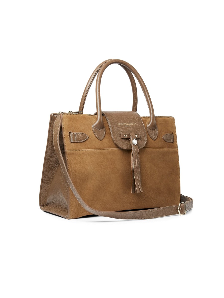 Women Fairfax & Favor Work & Travel Bags | Women'S Work Bag-Tan Suede