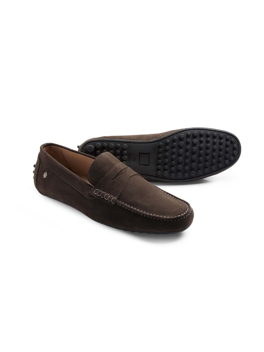 Men Fairfax & Favor Men'S Shoes | Men'S Driving Shoe-Chocolate Suede