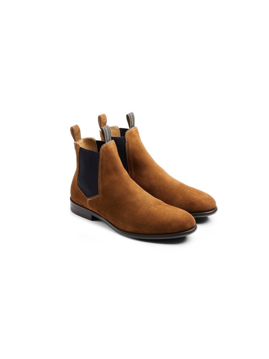 Men Fairfax & Favor Chelsea & Ankle Boots | Men'S Ankle Boot-Cognac Suede