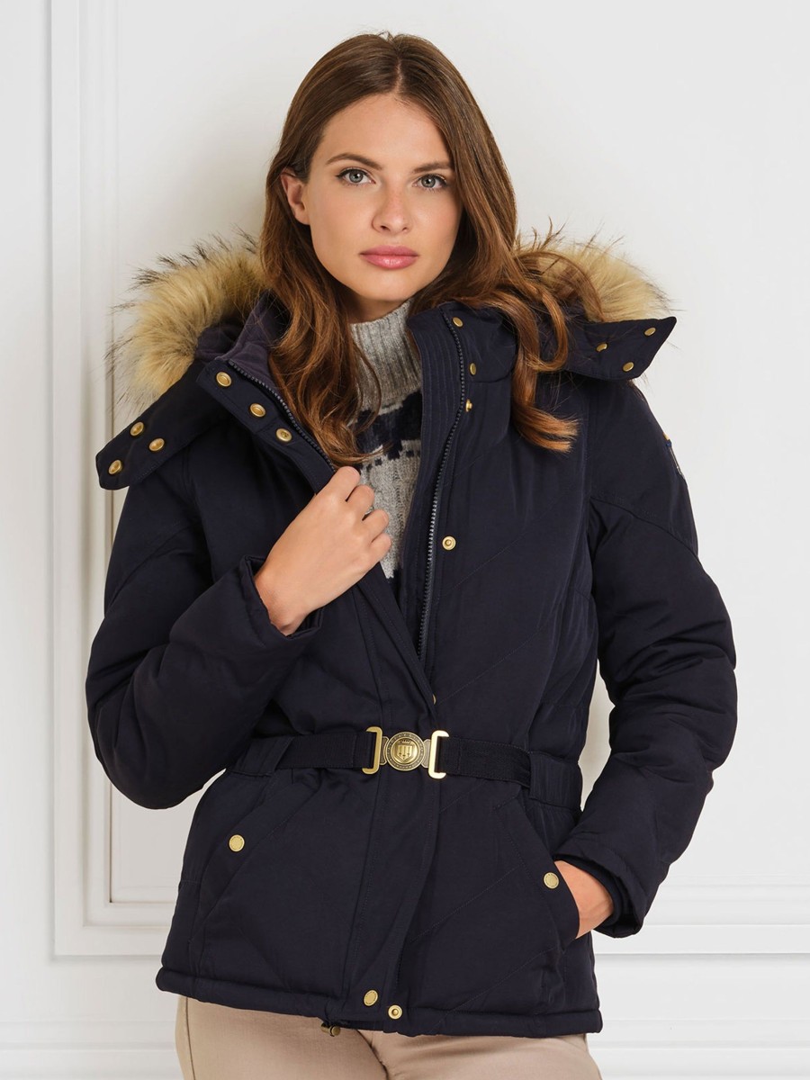 Women Fairfax & Favor Coats & Jackets | Women'S New Padded Jacket-Navy