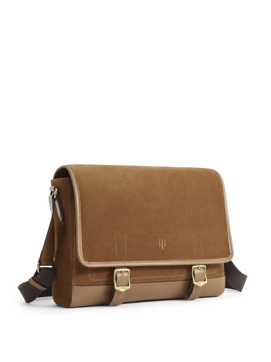 Men Fairfax & Favor Laptop & Travel Bags | Unisex Messenger Bag-Tan Suede & Leather