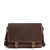 Men Fairfax & Favor Laptop & Travel Bags | Unisex Messenger Bag-Chocolate Suede & Leather