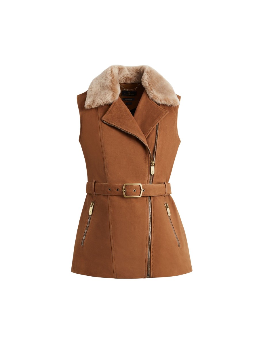 Women Fairfax & Favor Gilets | Women'S Gilet-Tan Nubuck & Toscana