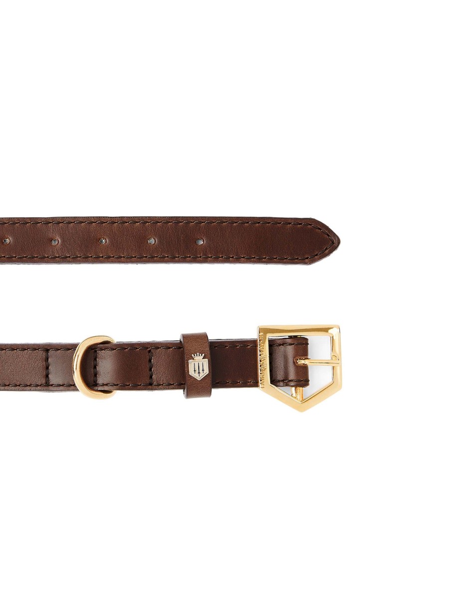 Women Fairfax & Favor Dog Collars | Mahogany Leather Dog Collar