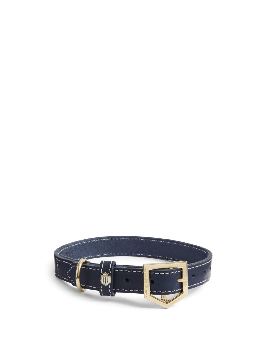 Women Fairfax & Favor Dog Collars | Navy Leather Dog Collar