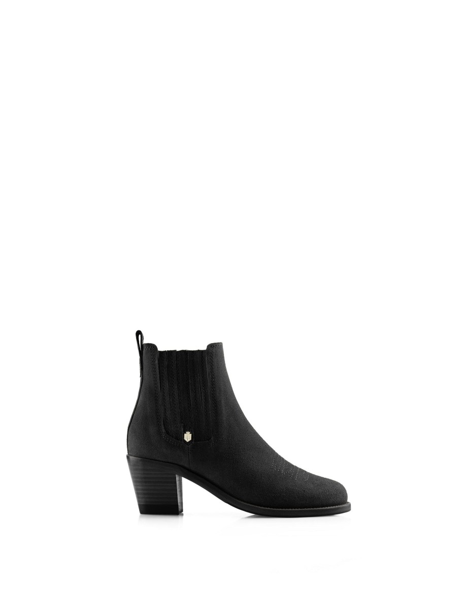 Women Fairfax & Favor Chelsea Boots | Women'S Heeled Ankle Boot-Black Suede