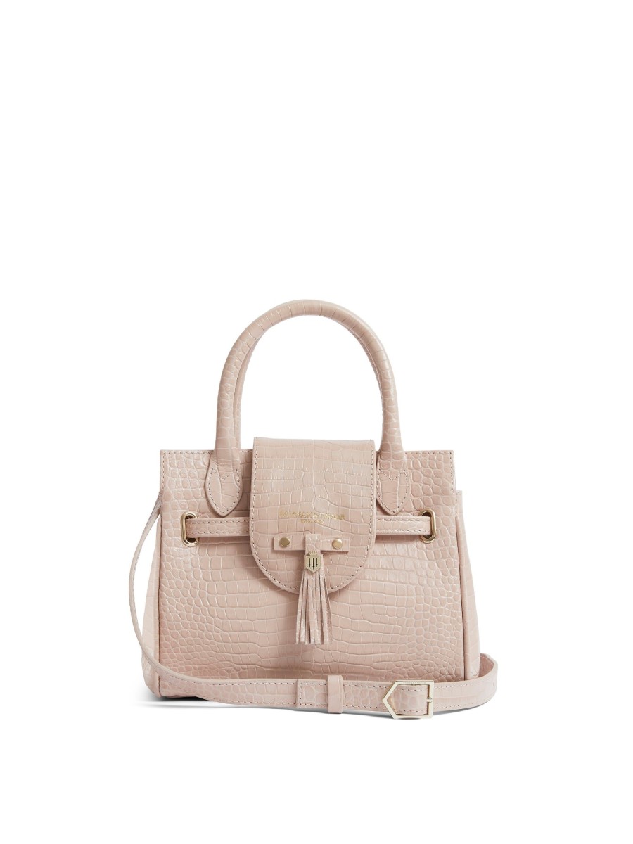 Women Fairfax & Favor Crossbody Bags | Women'S Mini Handbag-Blush Croc Leather