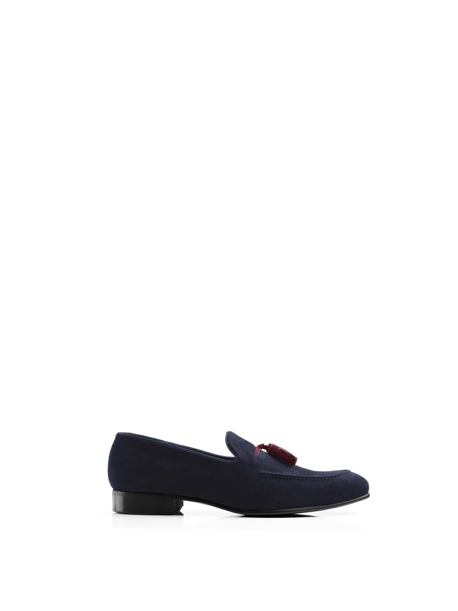 Men Fairfax & Favor Men'S Shoes | Men'S Tassel Loafer-Navy & Burgundy Suede