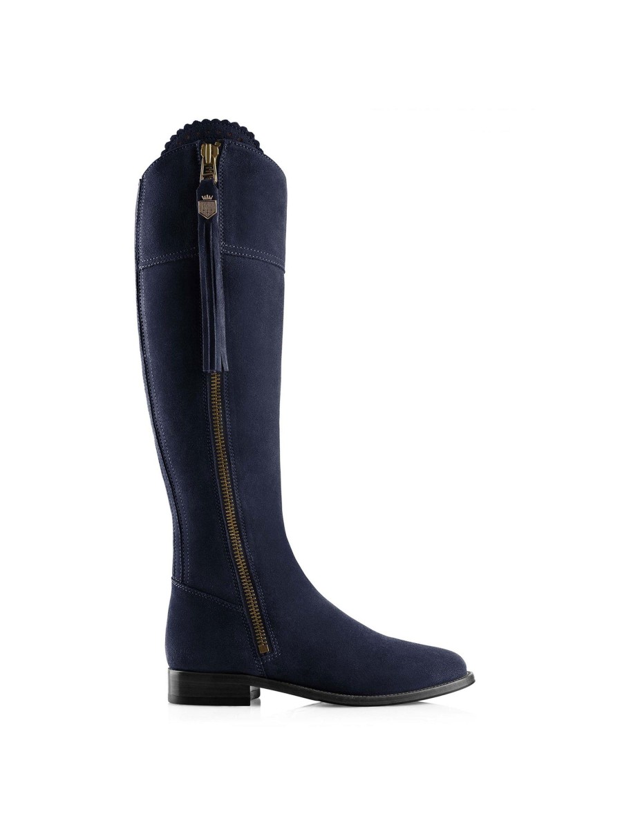 Women Fairfax & Favor Knee-High Boots | Women'S Tall Boot-Navy Blue Suede, Sporting Calf