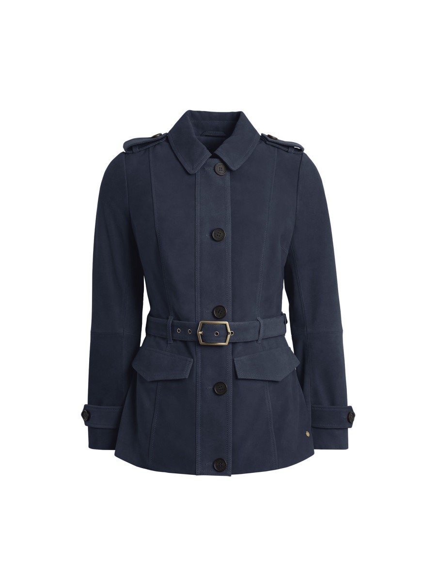 Women Fairfax & Favor Coats & Jackets | Women'S Jacket-Navy Suede