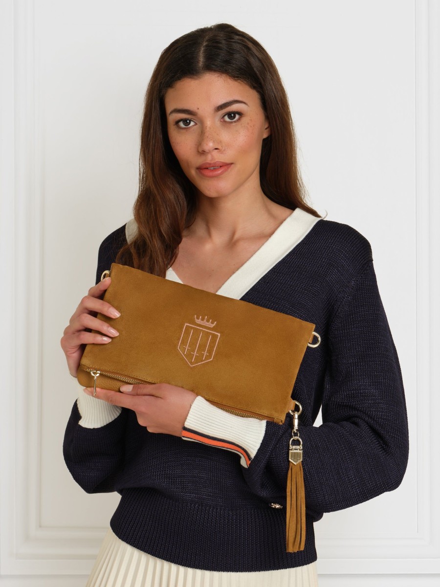 Women Fairfax & Favor Clutch Bags | Women'S Clutch Bag-Tan Suede