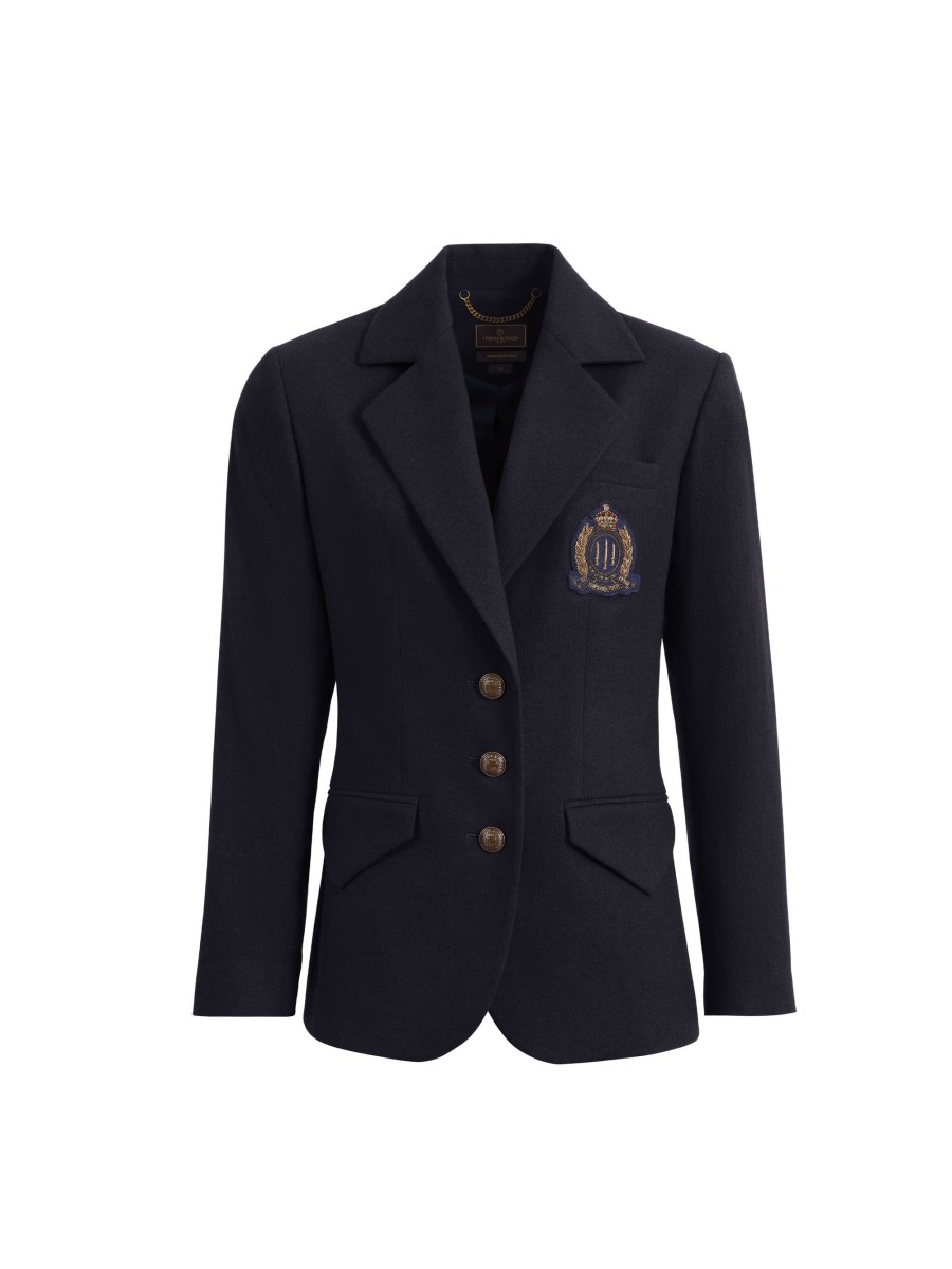 Women Fairfax & Favor Coats & Jackets | Women'S Wool Blazer-Navy