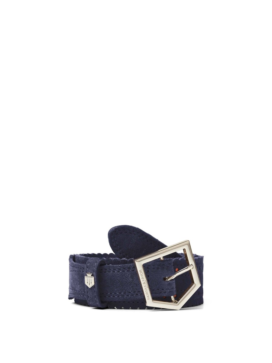 Women Fairfax & Favor Belts | Women'S Belt-Navy Blue Suede