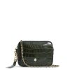 Women Fairfax & Favor Crossbody Bags | Women'S Crossbody Bag-Emerald Green Croc Print Leather