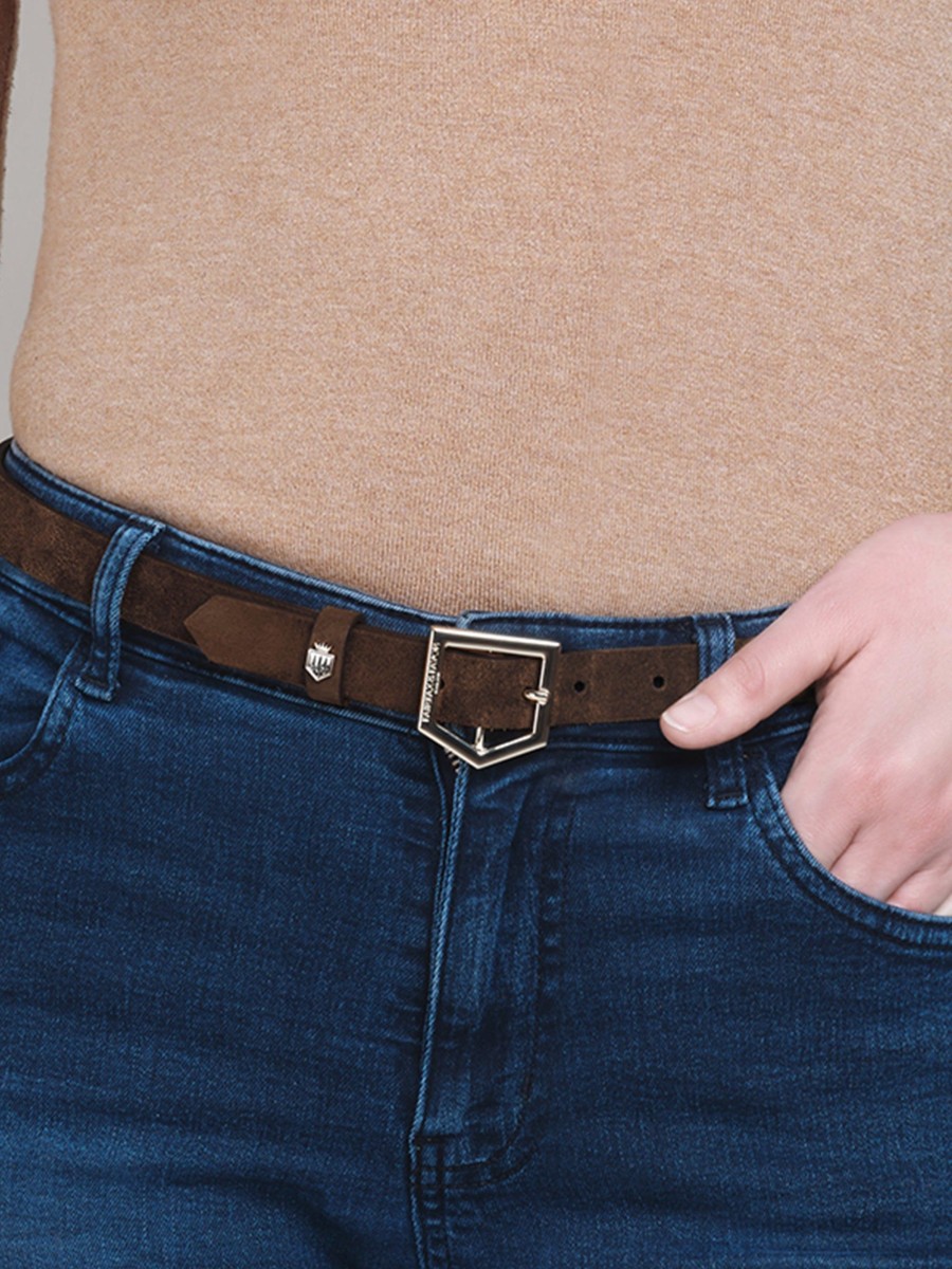 Women Fairfax & Favor Belts | Women'S Belt-Chocolate Suede