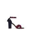 Women Fairfax & Favor Sandals | Women'S Heeled Sandal-Navy & Red Suede