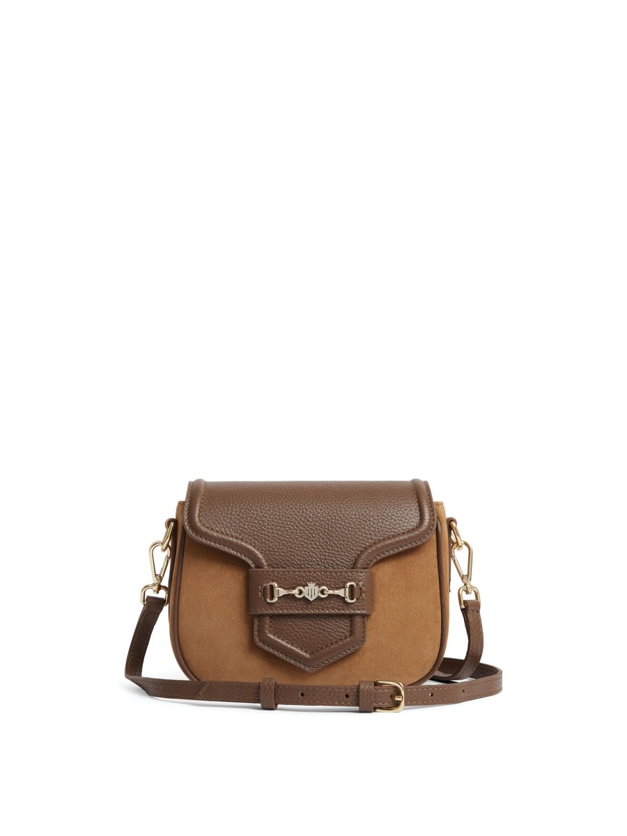 Women Fairfax & Favor Saddle Bags | Women'S Mini Saddle Bag-Tan Suede