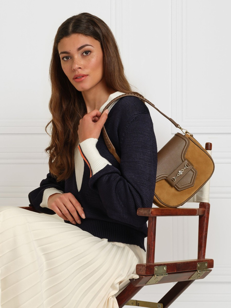 Women Fairfax & Favor Saddle Bags | Women'S Mini Saddle Bag-Tan Suede