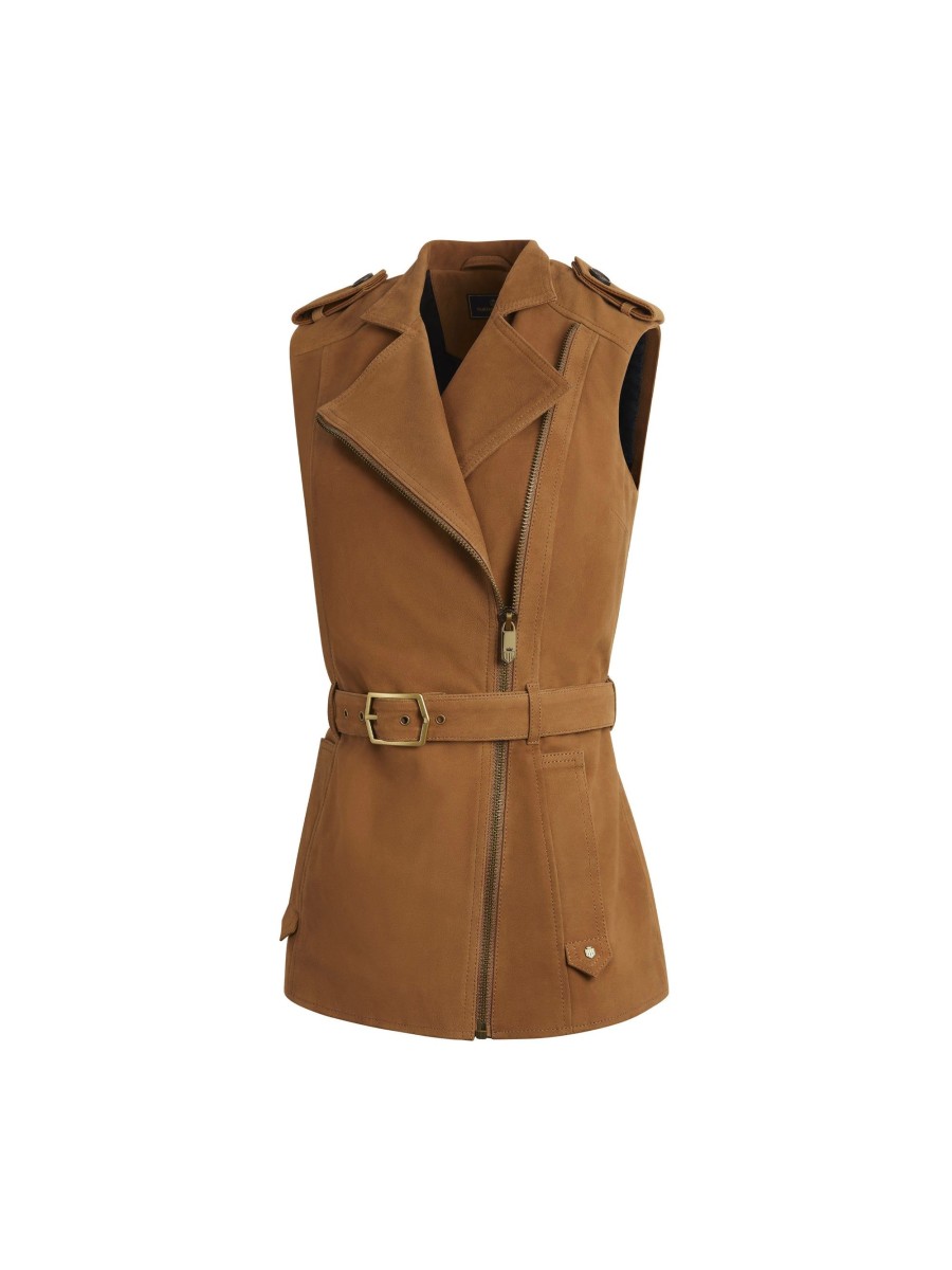 Women Fairfax & Favor Gilets | Women'S Gilet-Tan Suede