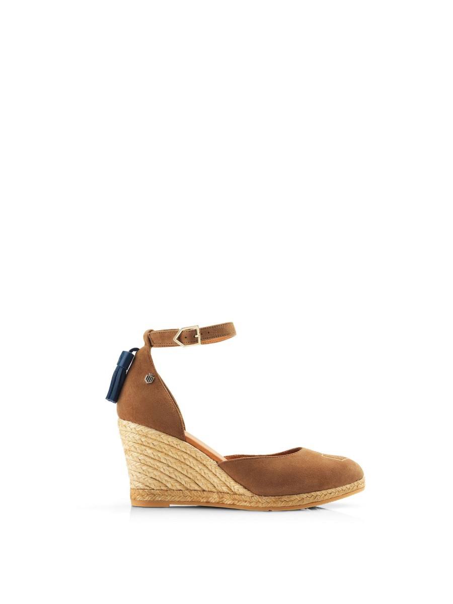 Women Fairfax & Favor Espadrilles | Women'S Espadrille Wedge-Tan Suede