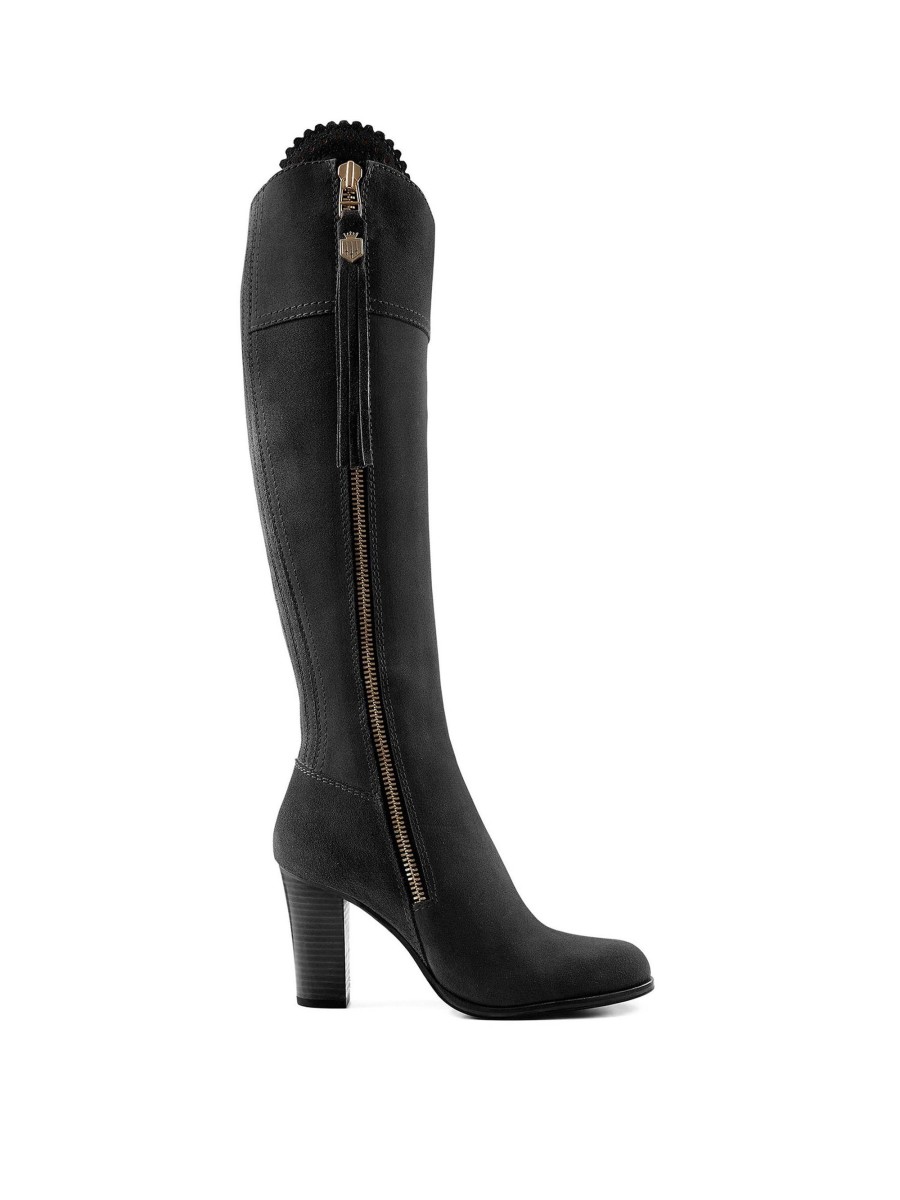 Women Fairfax & Favor Knee-High Boots | Women'S Tall High-Heeled Boot-Black Suede, Regular Fit