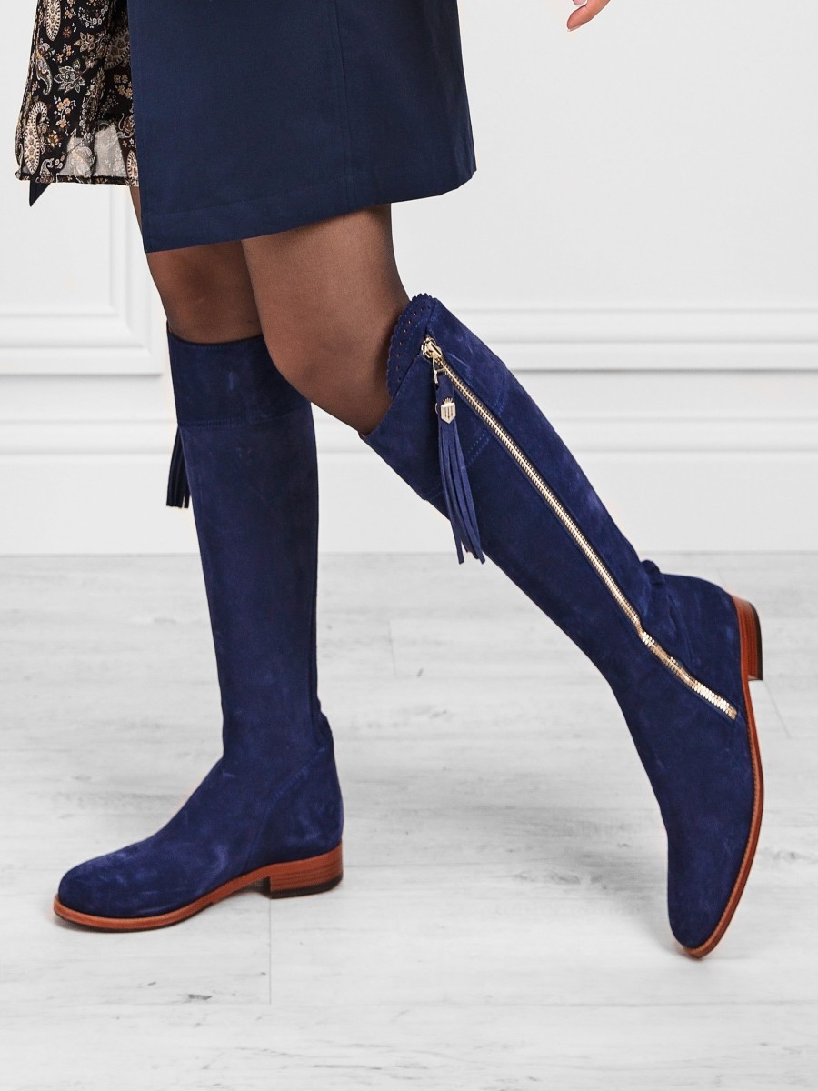 Women Fairfax & Favor Knee-High Boots | Women'S Tall Boot-Ink Suede, Regular Calf