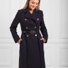 Women Fairfax & Favor Coats & Jackets | Women'S Coat-Navy Wool